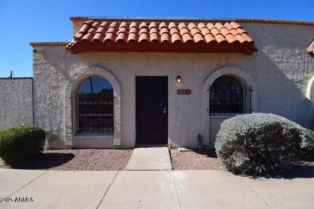 a front view of a house