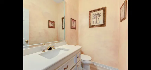 a bathroom with a sink toilet and vanity