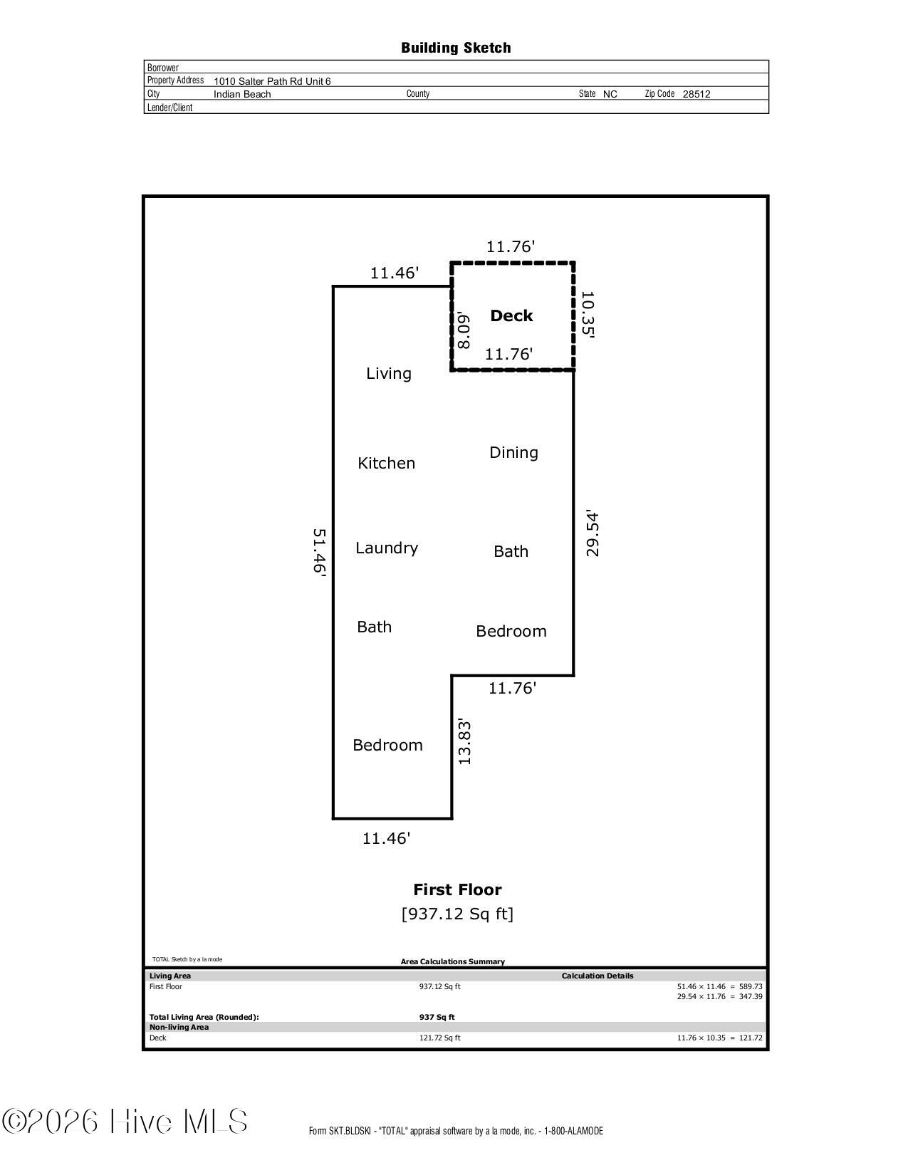 1010 Salter Path Road, Unit 6 MARINER'S POINT Indian Beach, NC 28512 - Photo 39 of 39 Sketch/Floorplan