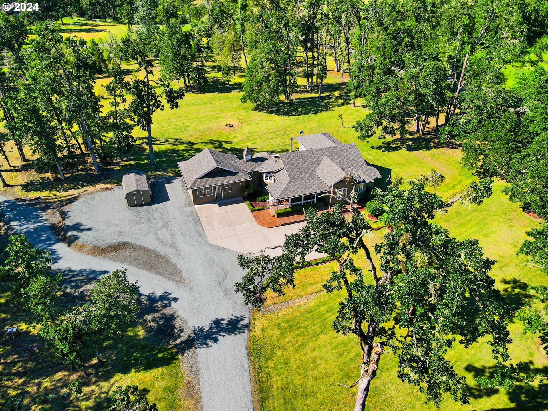 33482 Molitor Ranch Road Cottage Grove, OR 97424 - Photo 4 of 48 an aerial view of a house with yard swimming pool and outdoor seating