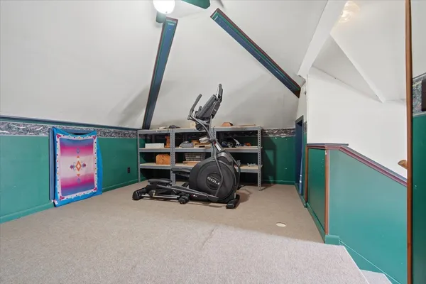 a view of play room with stairs