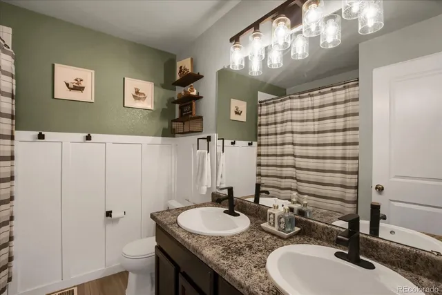 a view of a shelves in a room