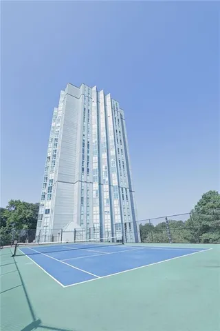 a view of a tall building