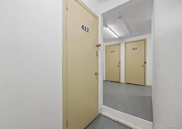 a view of hallway with a hallway