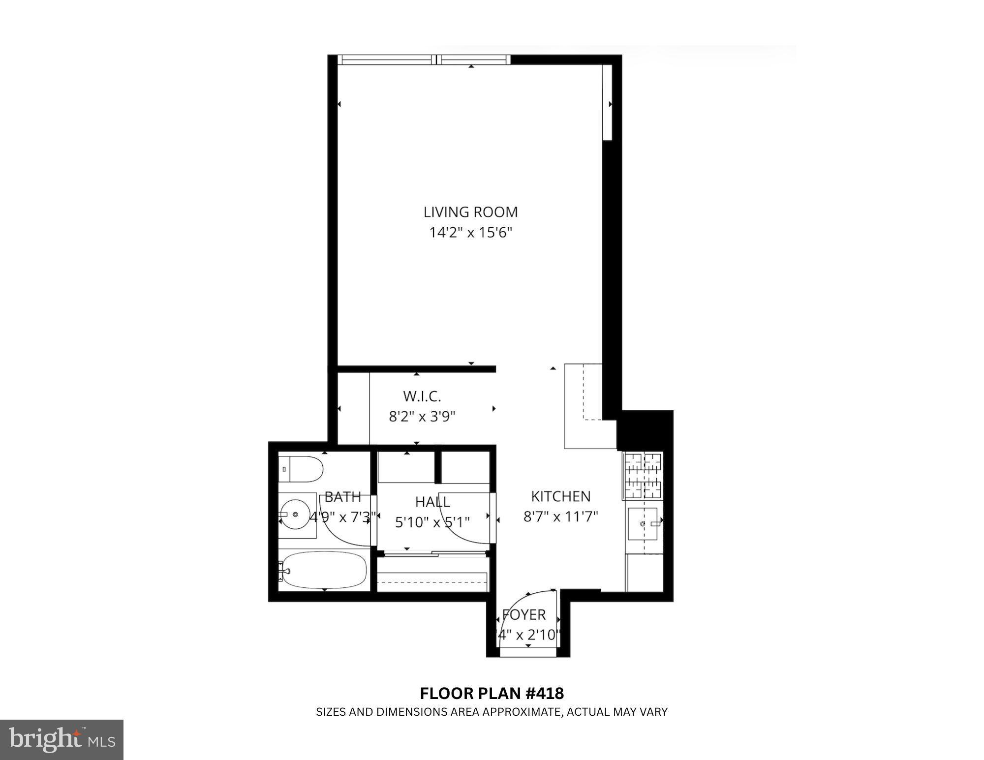 604 South Washington Square, Unit 418 Philadelphia, PA 19106 - Photo 22 of 22 a picture of a floor plan
