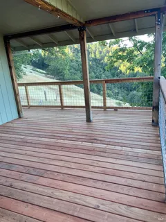 a view of a deck
