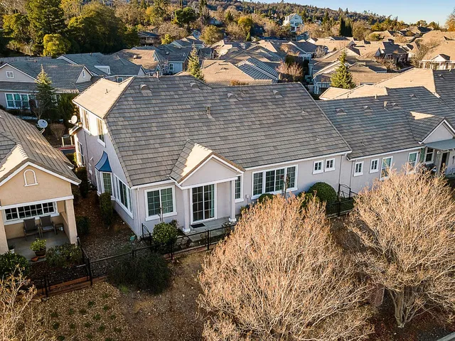 an aerial view of multiple house