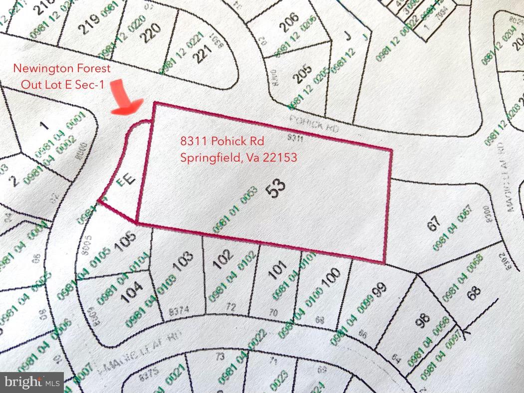 8311 Pohick Road Springfield, VA 22153 - Photo 3 of 92 Map of the 2.00 Acre and .16 Out Lot