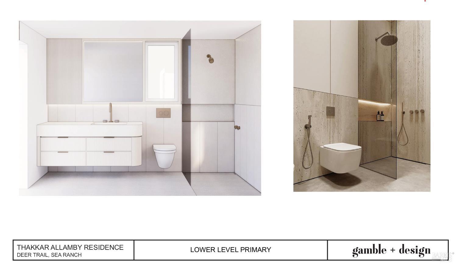 41179 Deer Trail The Sea Ranch, CA 95497 - Photo 9 of 33 a bathroom with a toilet a sink and a mirror