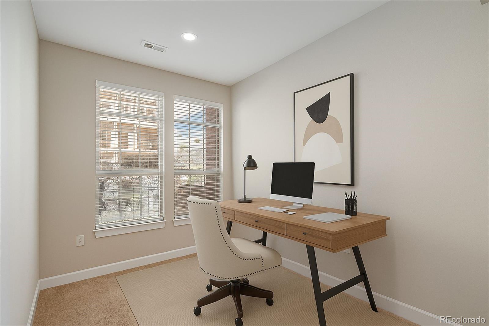 2580 17th Street, Unit 202 Denver, CO 80211 - Photo 21 of 32 a view of a workspace with furniture and a window