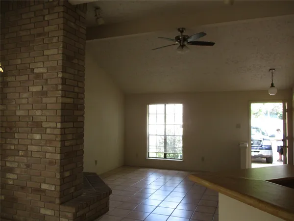 a view of a livingroom with a window
