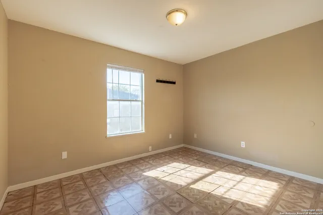 an empty room with a window