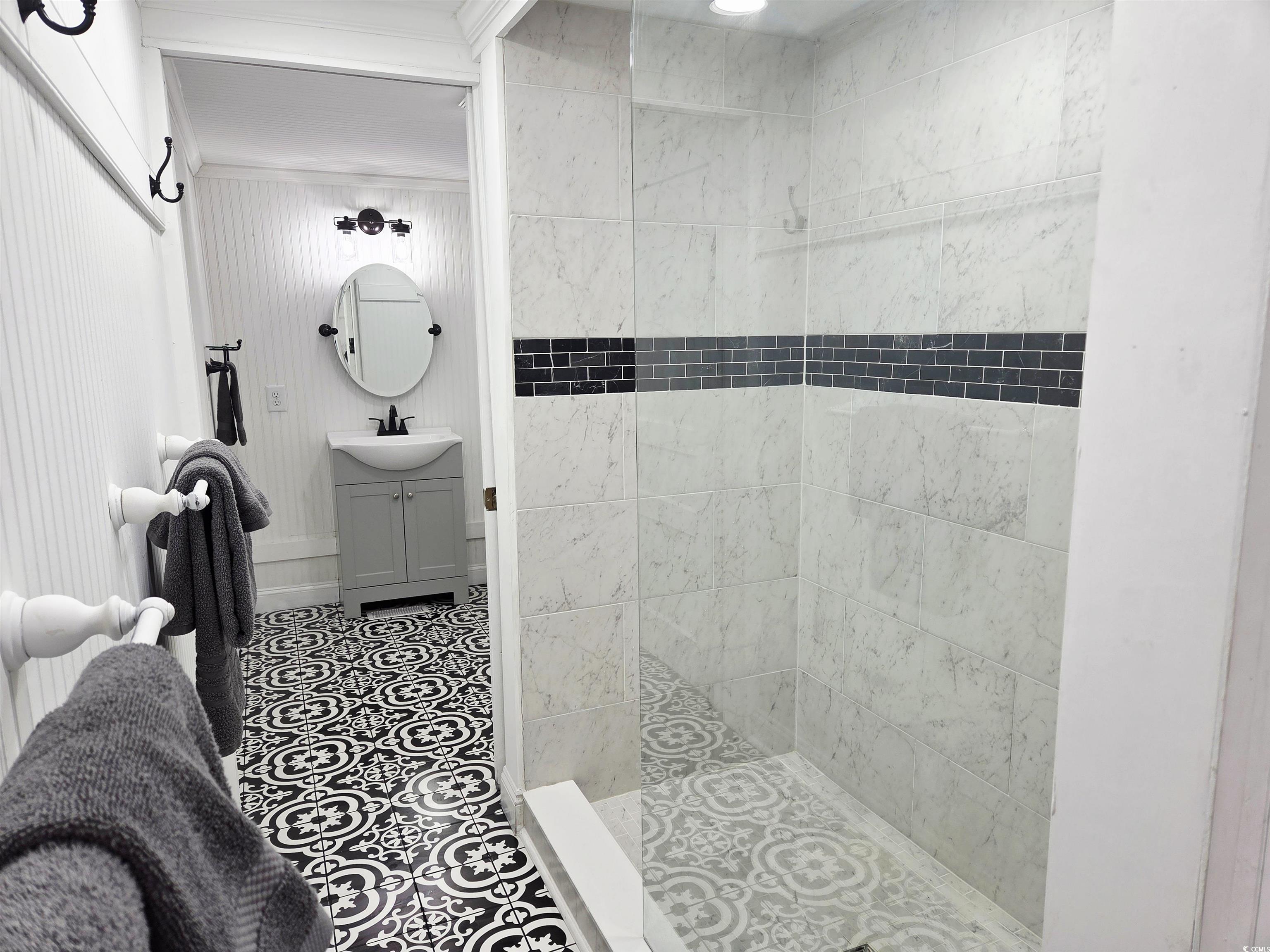 675 Liberty Church Road Loris, SC 29569 - Photo 14 of 35 Bathroom with walk in shower and vanity