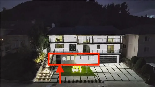 swimming pool view with a outdoor seating space