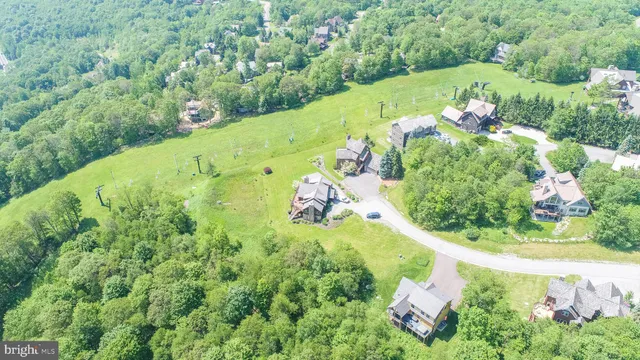 an aerial view of a house