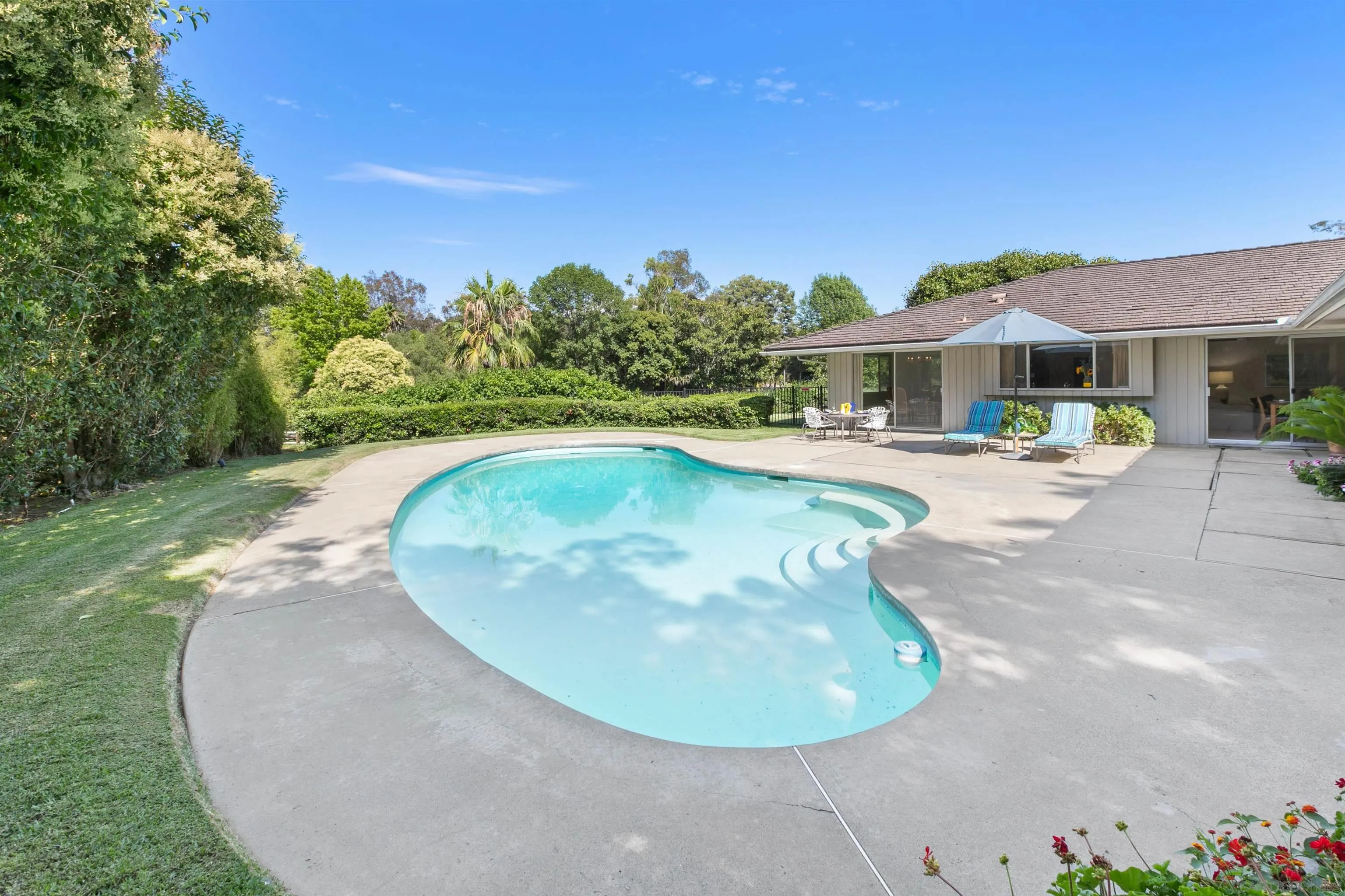 6350 Mimulus Rancho Santa Fe, CA 92067 - Photo 19 of 21 a view of a swimming pool with a yard