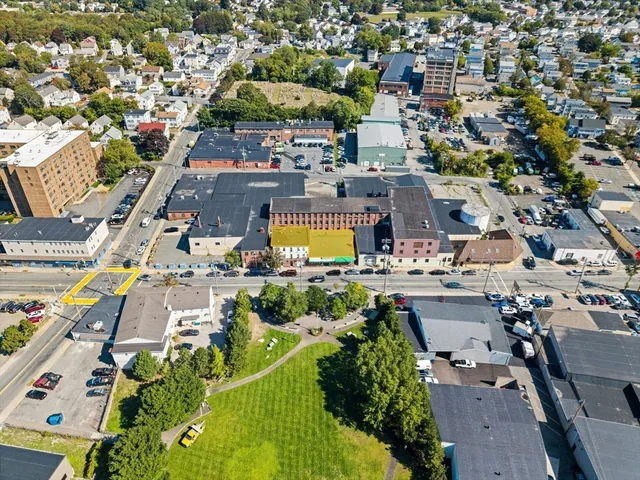 an aerial view of a city