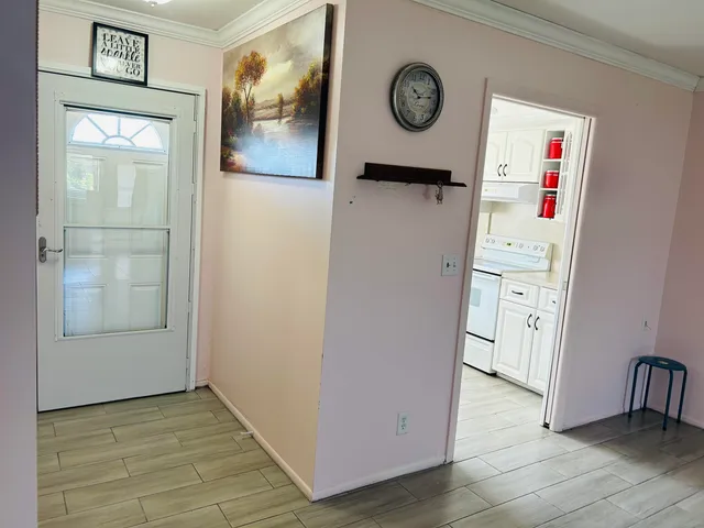 a view of a house with wooden floor