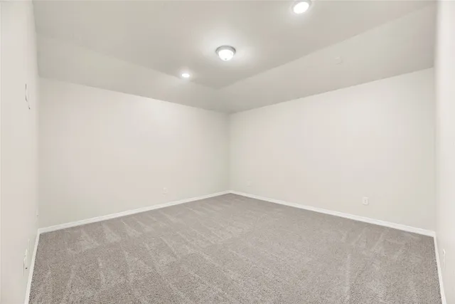 an empty room with a workbench