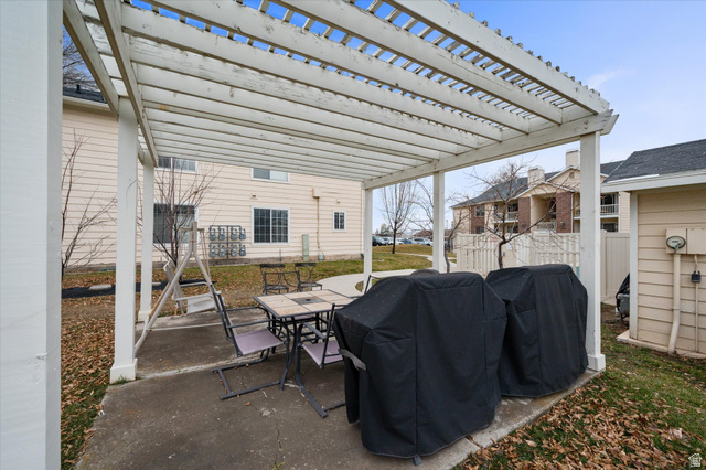 2095 South Main Street, Unit 13 Bountiful, UT 84010 - Photo 32 of 45 View of patio / terrace with a pergola, grilling area, and outdoor dining area