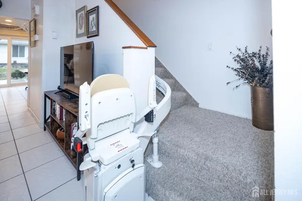 view of living room with furniture and wooden floor