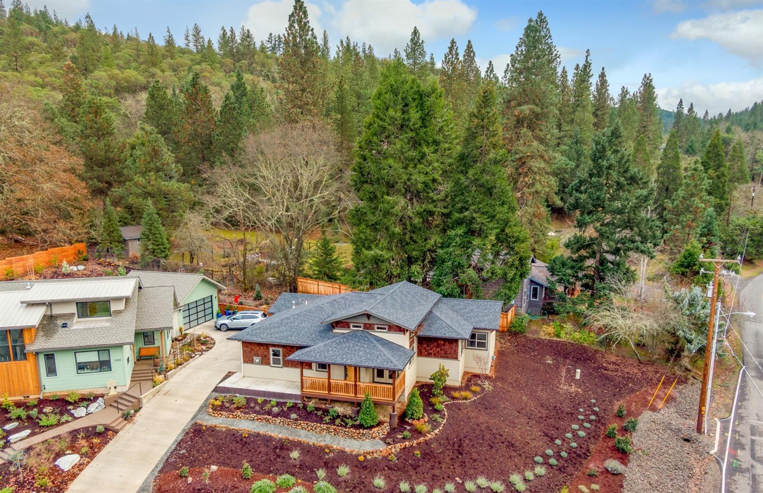 Jacksonville hills behind the home