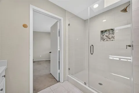 a bathroom with a shower