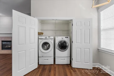 a view of a bench in a garden