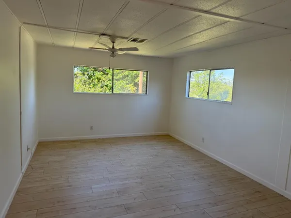 an empty room with a window