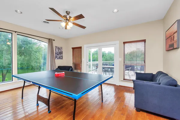a living room with furniture and window