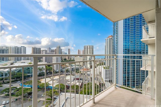 a view of city from balcony