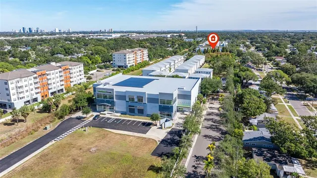 an aerial view of multiple house
