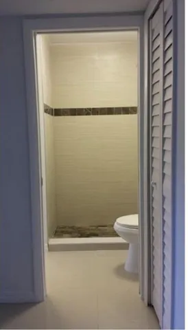 a bathroom with a shower