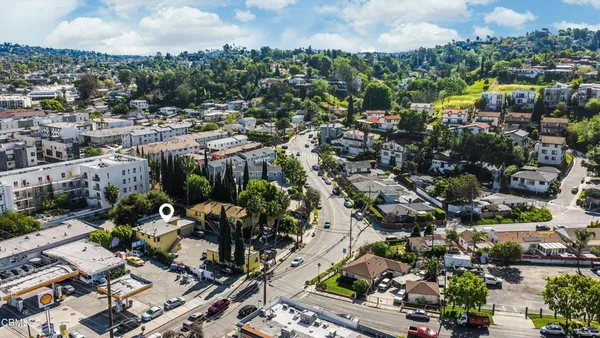 an aerial view of a city