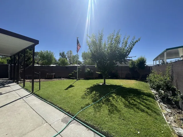 a view of a backyard