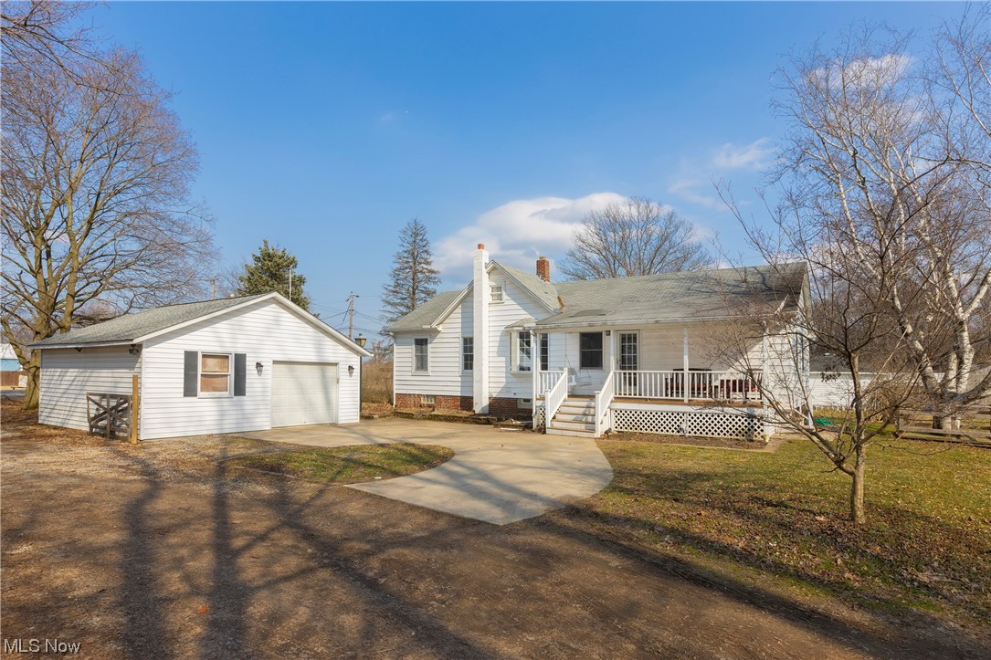 Front of main house and detached garage