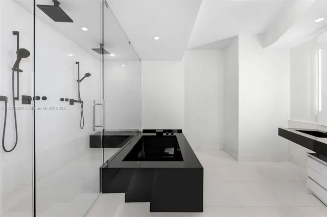 a view of a bathtub in a room