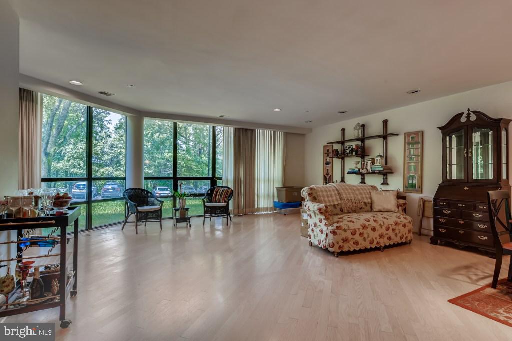 4001 Old Court Road, Unit 101 Pikesville, MD 21208 - Photo 5 of 27 LIVING ROOM WITH WALL OF WINDOWS