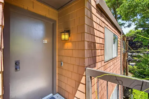 a view of a wooden door