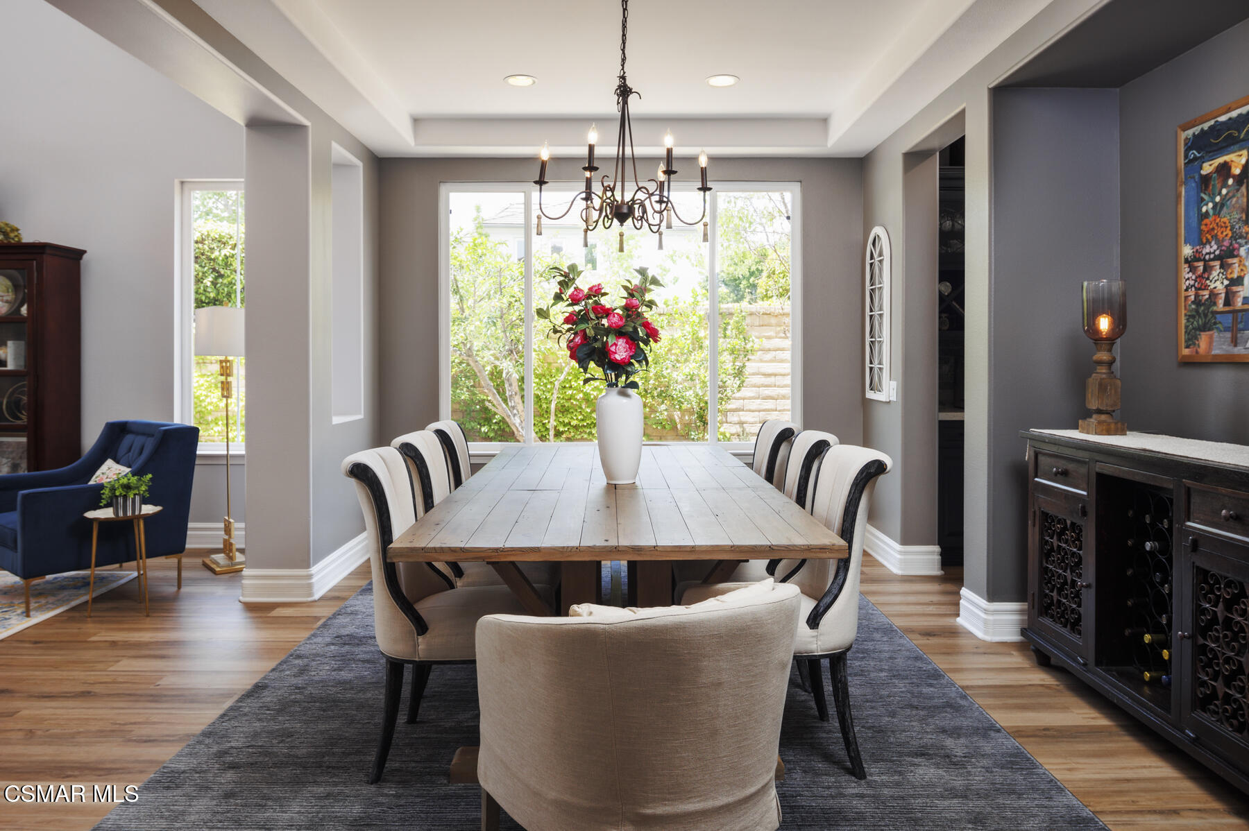 5859 Evening Sky Drive Simi Valley, CA 93063 - Photo 12 of 50 a view of a dining room with furniture wooden floor and chandelier