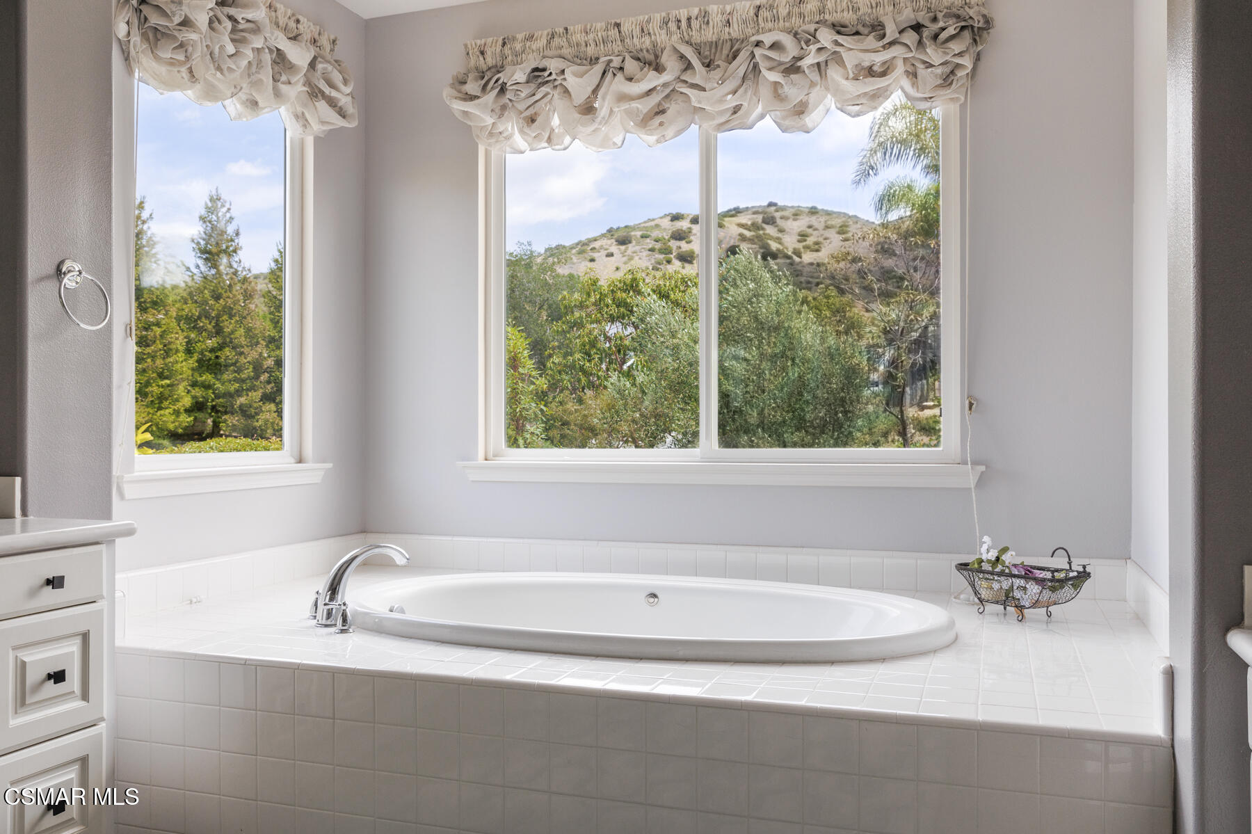 5859 Evening Sky Drive Simi Valley, CA 93063 - Photo 35 of 50 a bath tub sitting in a bathroom next to a window