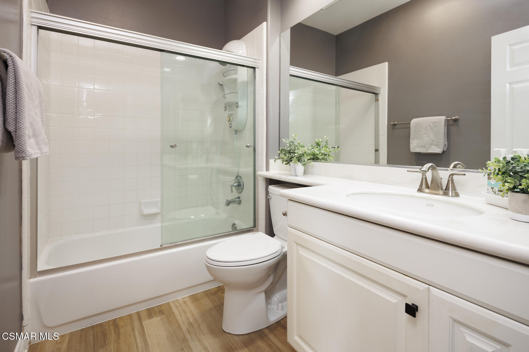 5859 Evening Sky Drive Simi Valley, CA 93063 - Photo 37 of 50 a bathroom with a sink toilet and shower