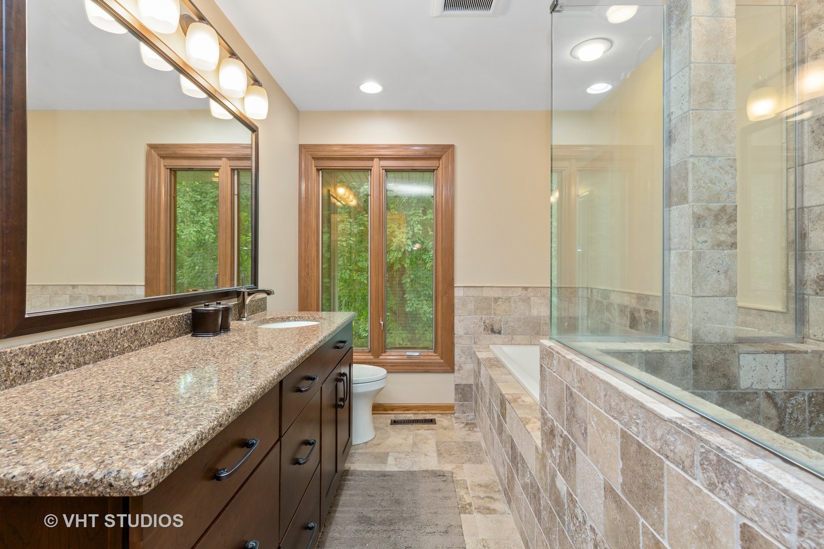 25287 Wren Road Tower Lakes, IL 60010 - Photo 16 of 51 a bathroom with a granite countertop sink and a large mirror