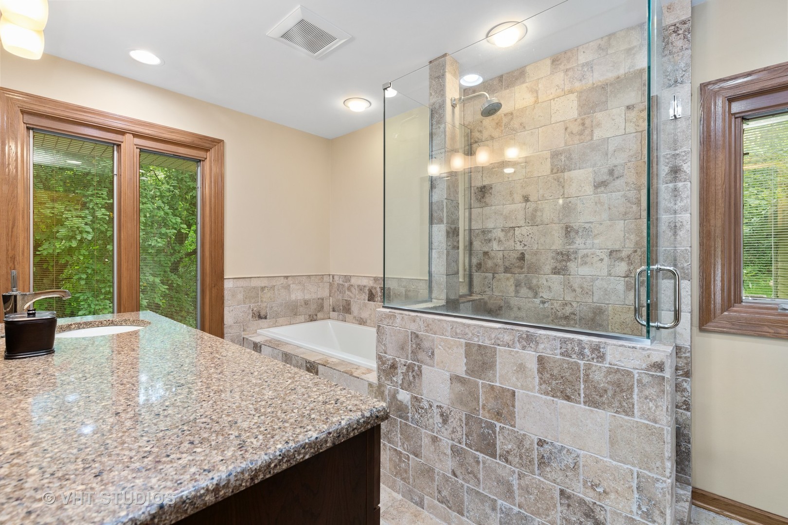 25287 Wren Road Tower Lakes, IL 60010 - Photo 17 of 51 a bathroom with a granite countertop sink and a large mirror
