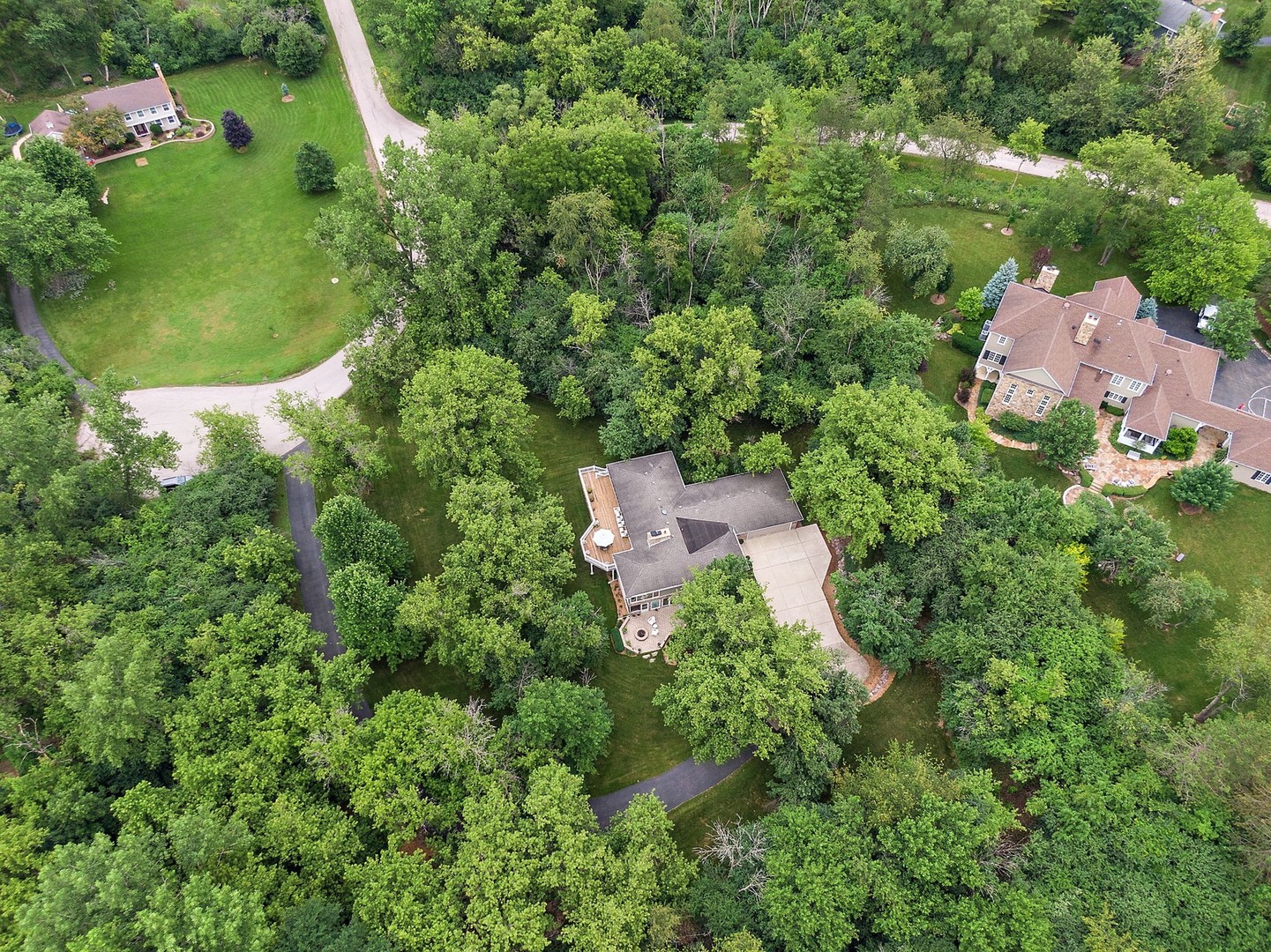 25287 Wren Road Tower Lakes, IL 60010 - Photo 42 of 51 an aerial view of residential house with outdoor space and trees all around