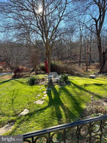 a view of a swimming pool with a yard