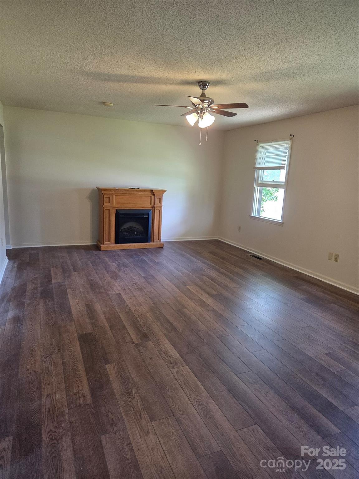 1203 Dudley Shoals Road Granite Falls, NC 28630 - Photo 9 of 32 an empty room with wooden floor fireplace and windows