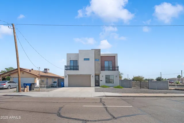 a city street with tall buildings