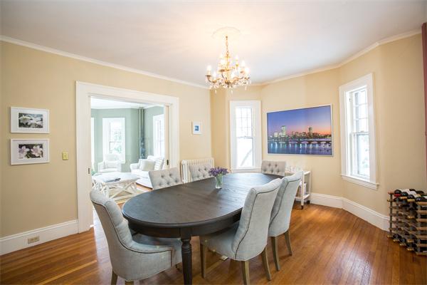 12 Glen Road Wellesley, MA 02481 - Photo 6 of 14 a view of a dining room with furniture wooden floor and chandelier