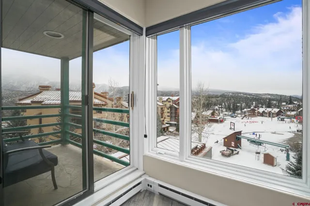 a view of a city from a balcony